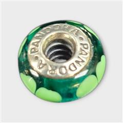 Authentic Pandora #790927 Kiss Me, I'm Irish Clover Murano Glass Bead